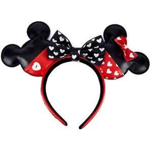 Loungefly Red & Black Heart Minnie Ear Headband